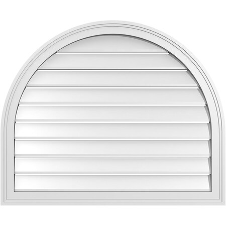 Ekena Millwork Round Top Surface Mount PVC Gable Vent: Functional, w/ 2"W x 1-1/2"P Brickmould Frame, 34"W x 28"H GVPRT34X2802SF
